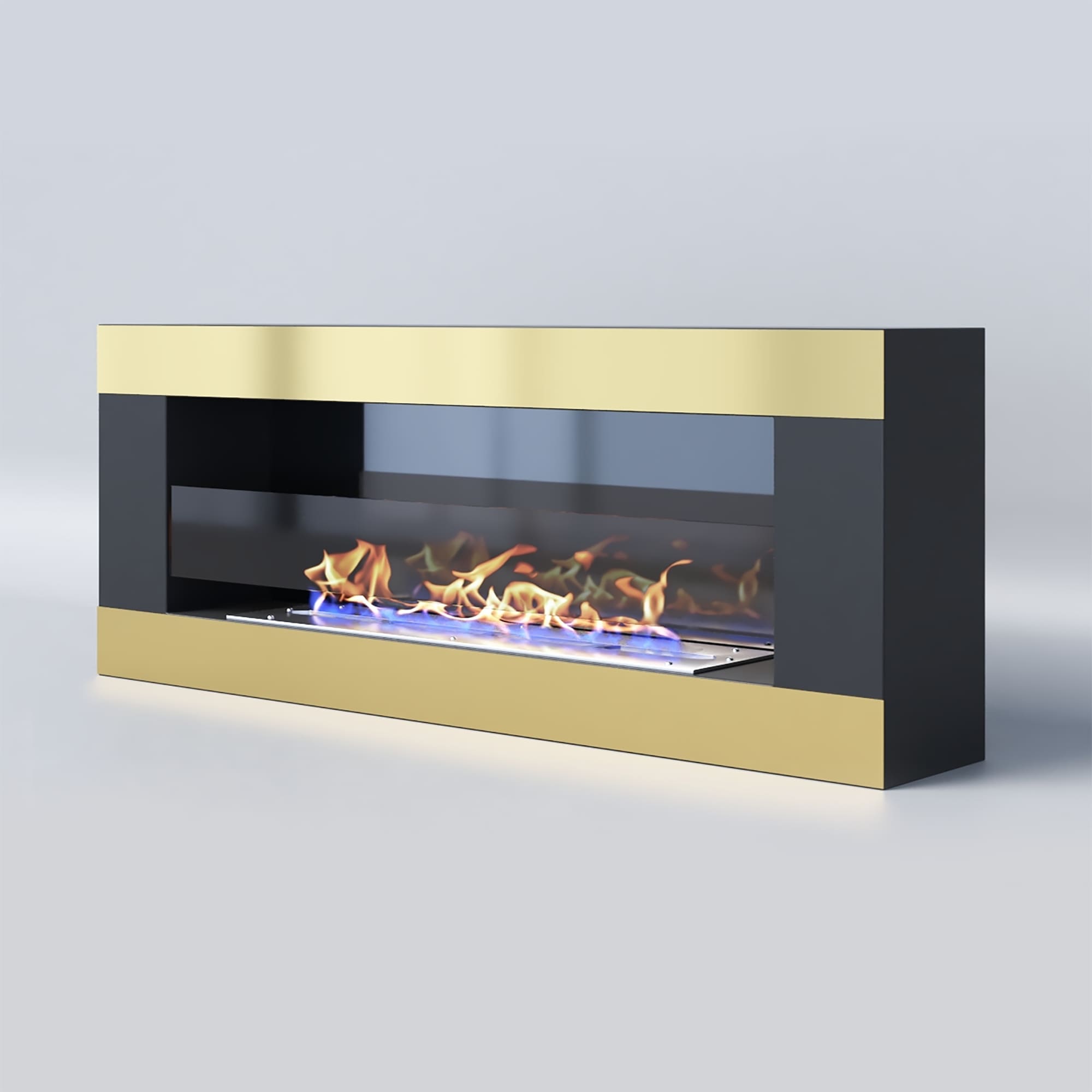 Биокамин "Русский огонь" Голд 1200N настенный с защитным и декоративным стеклом по цене 51 100 руб.