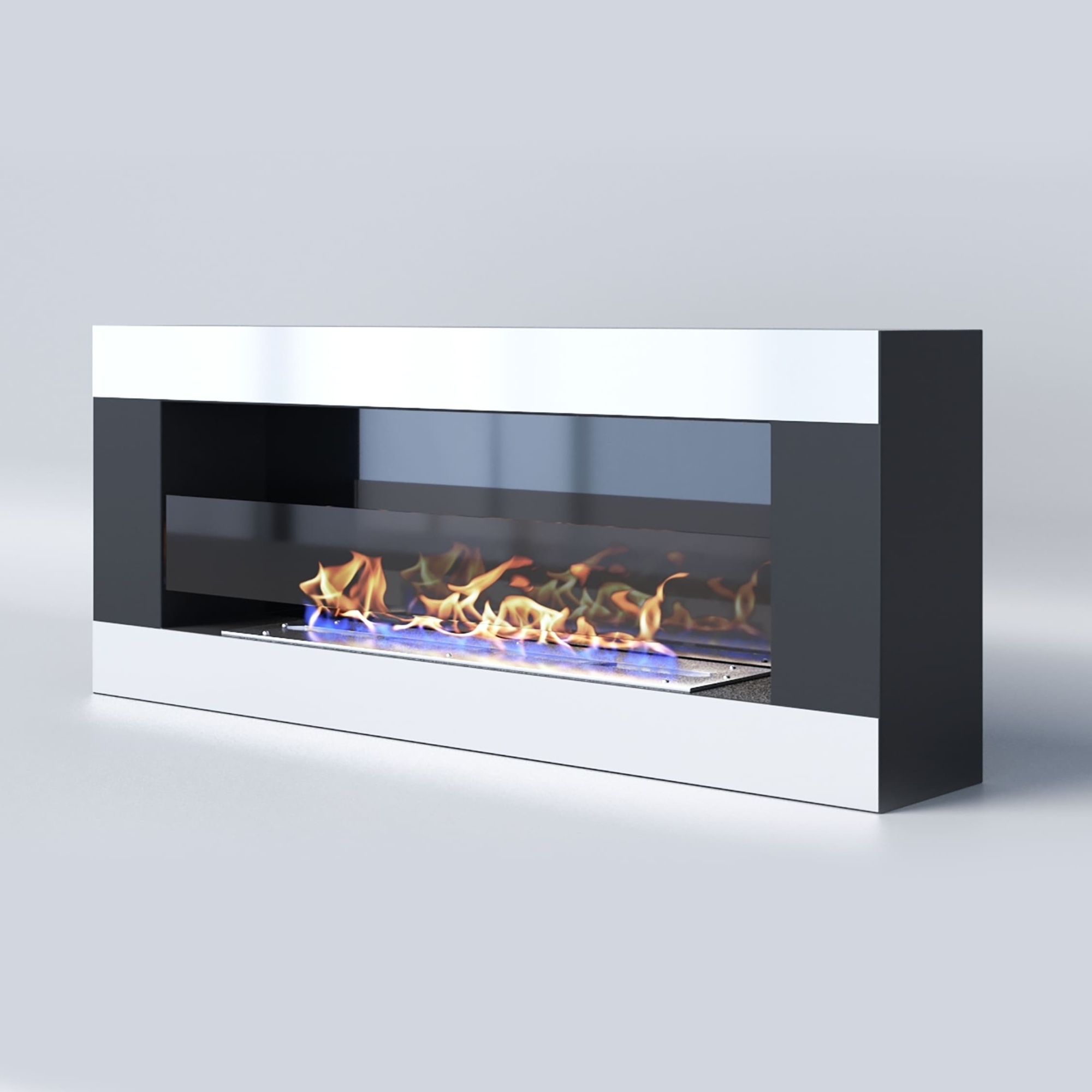 Биокамин "Русский огонь" Модерн 1100N настенный с декоративным стеклом (стемалитом) по цене 41 650 руб.