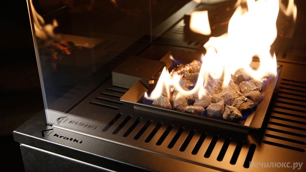 Газовый нагреватель Kratki PATIO/G31/37Mbar/CZ, черное стекло, с пультом ДУ
