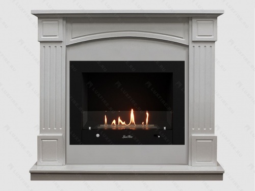Каминный портал МДФ "Честер 1160" с биокамином Lux Fire "Фаер Бокс 4-30" (белый)