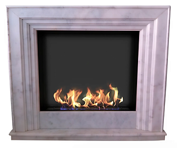 Биокамин в мраморном портале "Русский огонь" Cascade