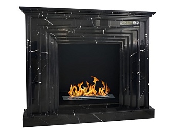 Биокамин в мраморном портале "Русский огонь" Riva