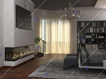 Встраиваемый торцевой очаг 1200 SappFire