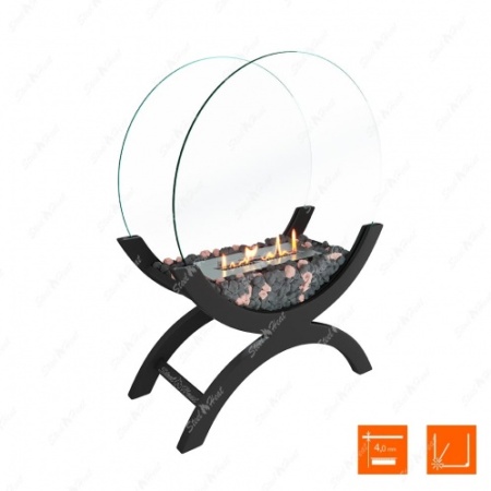 Биокамин напольный SteelHeat WOOD 600 черный по цене 47 800 руб.