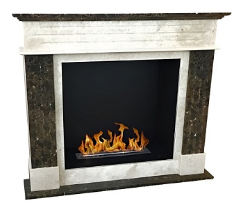 Биокамин в мраморном портале "Русский огонь" Barcelona