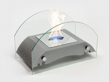 Настольный биокамин Lux Fire "Мост" S (серебро)